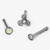 Clous de nez en acier inoxydable avec strass - Lot de 3