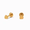 Clous d’oreilles à arrière plat micro cœur en titane couleur dorée C LUXE by Claire’s