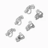 Clous d’oreilles à clip ronds 3 mm, 4 mm, 5 mm en zircon cubique couleur argentée - Lot de 3