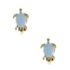 Clous d’oreilles à clip tortue pierre en opale d’imitation couleur dorée
