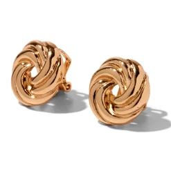 Clous d’oreilles à clip tourbillons couleur dorée