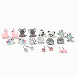 Clous d’oreilles animaux adorables - Lot de 10
