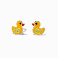 Clous d’oreilles canard strass couleur argentée C LUXE by Claire's