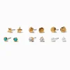 Clous d’oreilles en zircon cubique plage - Lot de 6