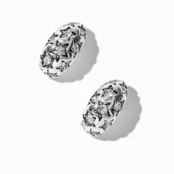 Clous d’oreilles imprimé étoile couleur argentée