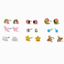 Clous d’oreilles jour de pluie printanier - Lot de 9