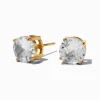 Clous d’oreilles panier en zircon cubique 8 mm acier inoxydable couleur dorée