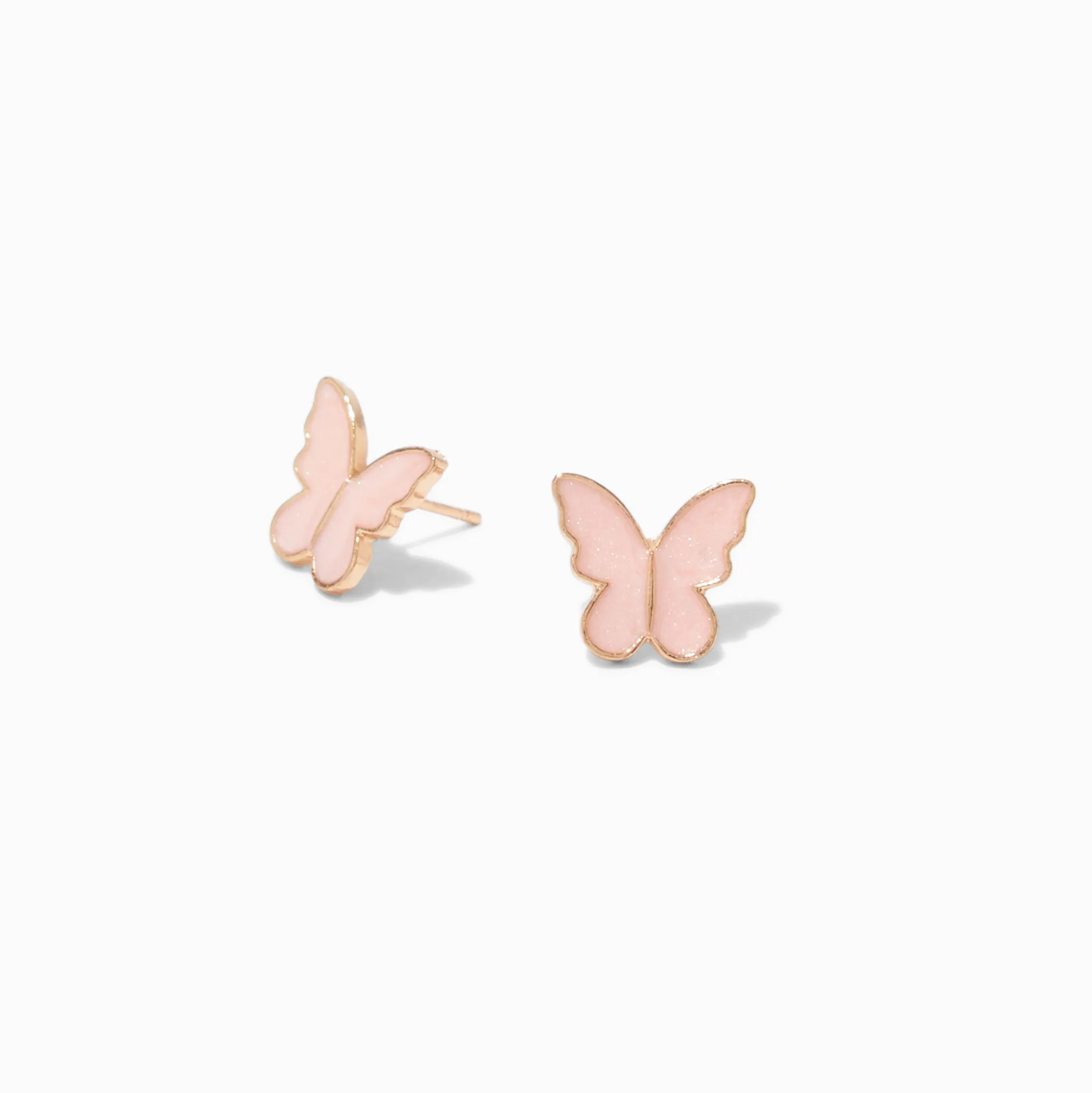 Clous d’oreilles papillons roses