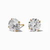 Clous d’oreilles ronds zircon cubique en titane couleur dorée C LUXE by Claire’s