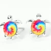 Clous d’oreilles tortue tie-dye en argent