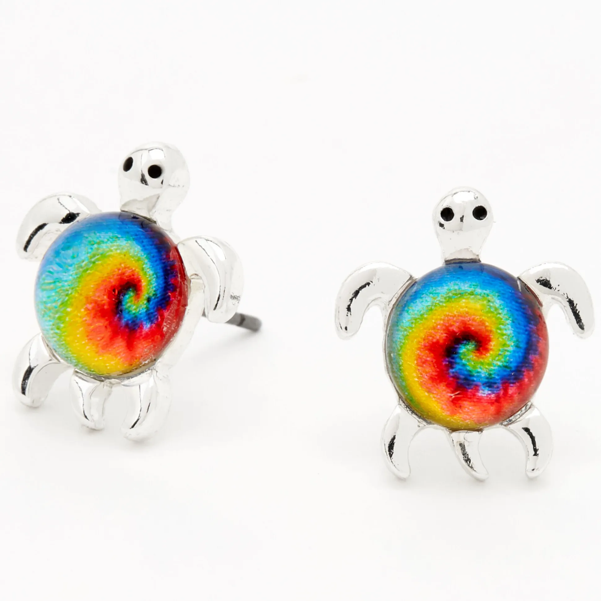 Clous d’oreilles tortue tie-dye arc-en-ciel