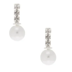 Clous d'oreille avec strass et perle d'imitation