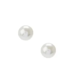 Clous d'oreille 12 mm avec perles d’imitation couleur ivoire