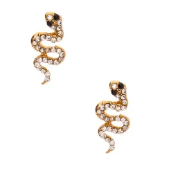 Clous d'oreille serpent avec strass couleur doré