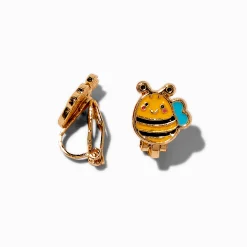 Clous d'oreilles à clip abeille