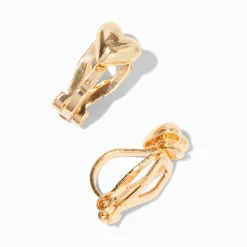 Clous d'oreilles à clip cœur couleur dorée