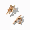 Clous d'oreilles à clip étoile effet goutte strass couleur dorée