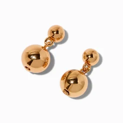 Clous d'oreilles à deux boules couleur dorée