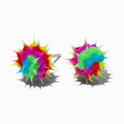 Clous d'oreilles à pointes style rave arc-en-ciel