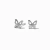 Clous d'oreilles contour papillon en zircon cubique
