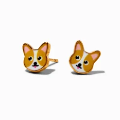 Clous d'oreilles corgi couleur dorée C LUXE by Claire's