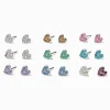 Clous d'oreilles cœur strass pastel - Lot de 9