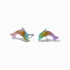Clous d'oreilles dauphin aluminium couleur dorée