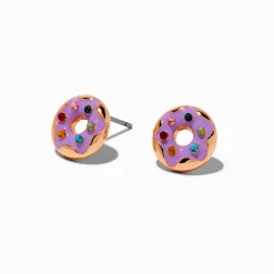 Clous d'oreilles donut lilas