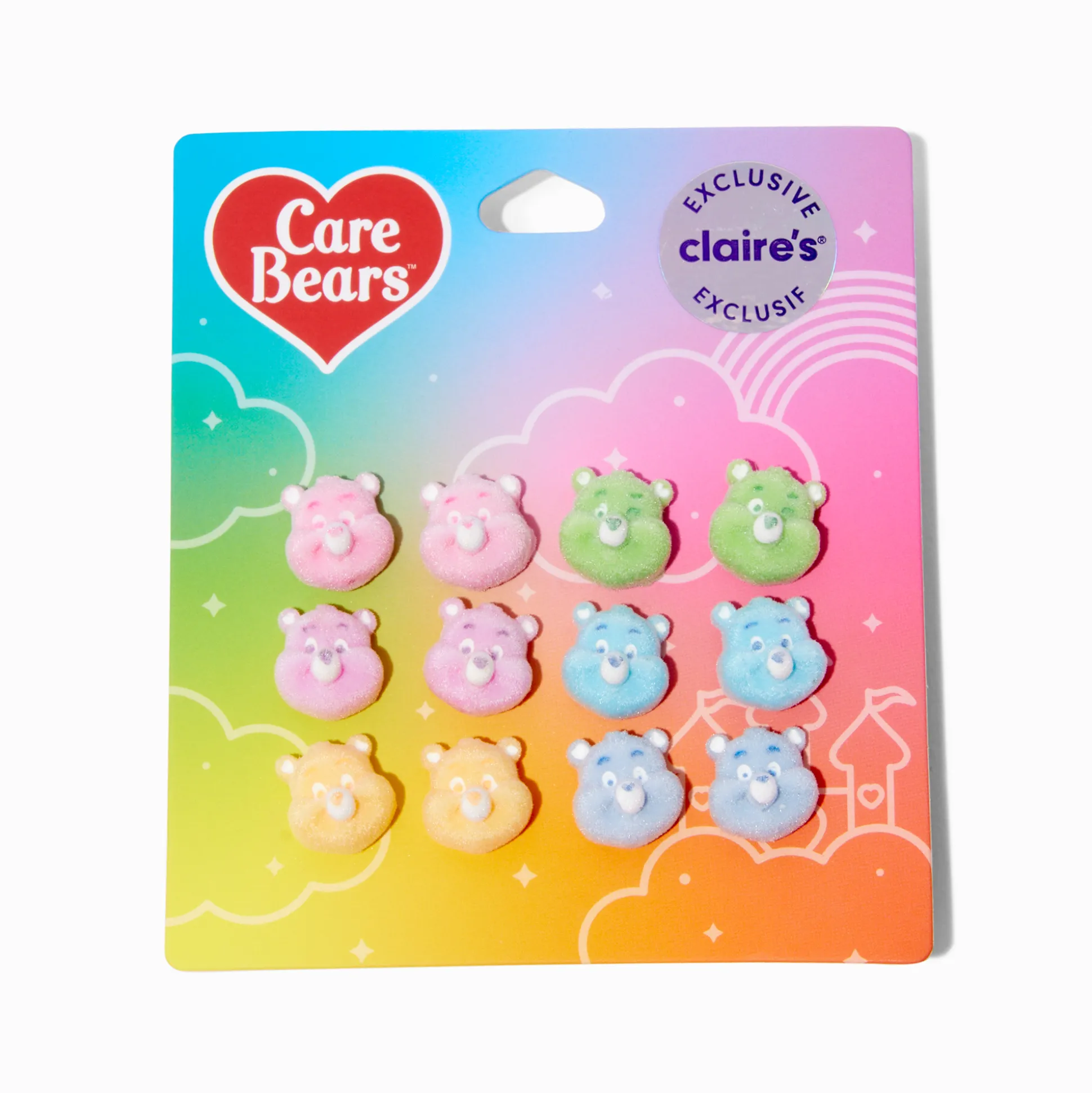 Clous d'oreilles floqués en exclusivité chez Claire's Bisounours™ - Lot de 6