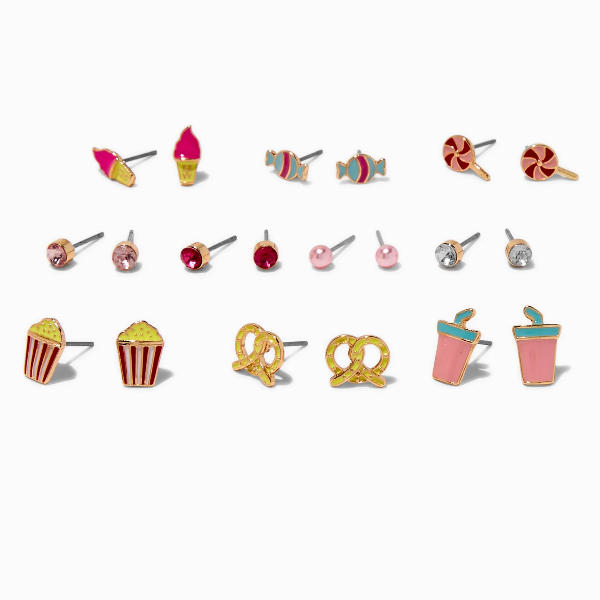 Clous d'oreilles friandises cinéma - Lot de 10