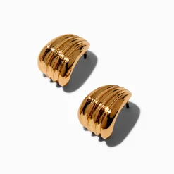 Clous d'oreilles haricot illusion couleur dorée