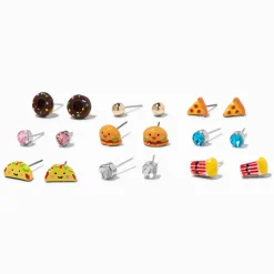 Clous d'oreilles junk food - Lot de 9
