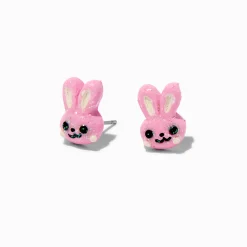 Clous d'oreilles lapins roses
