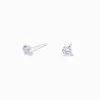 Clous d'oreilles lavande 4 mm en zircon cubique et argent