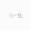 Clous d'oreilles marguerites irisées en argent
