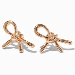 Clous d'oreilles nœuds couleur dorée