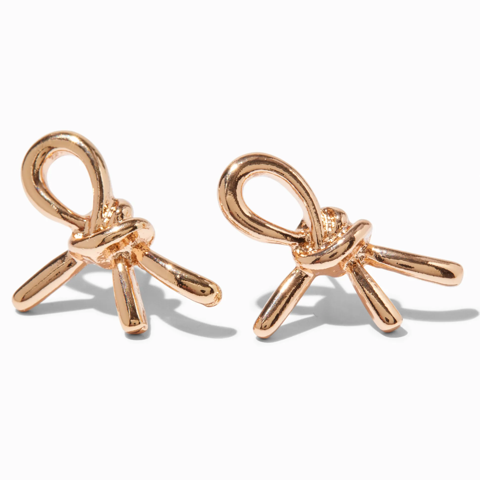 Clous d'oreilles nœuds couleur dorée