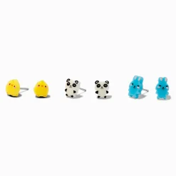 Clous d'oreilles panda, poussin et lapin