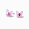 Clous d'oreilles papillons violets
