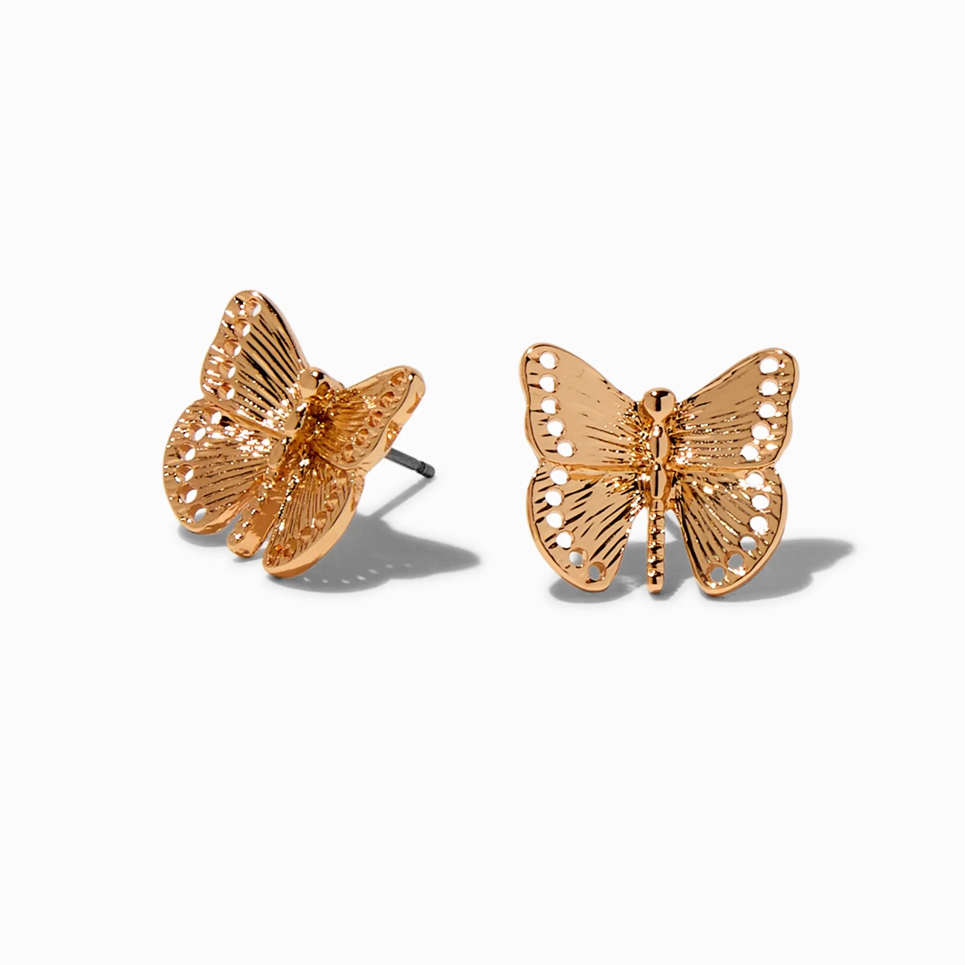 Clous d'oreilles papillon en filigrane couleur dorée