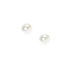 Clous d'oreilles perle d'imitation blanche 6MM