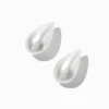 Clous d'oreilles perle d'imitation goutte 20 mm blancs