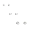 Clous d'oreilles perles d'imitation blanches de tailles graduelles - Lot de 3