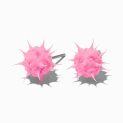 Clous d'oreilles pointes style rave rose vif