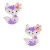 Clous d'oreilles renard violets