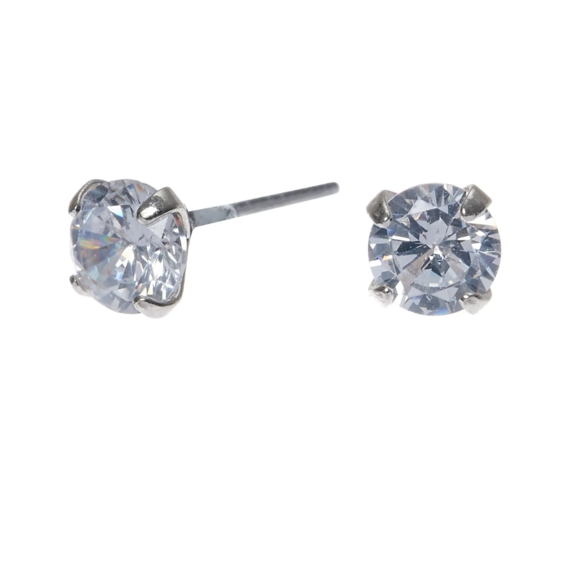 Clous d'oreilles ronds 5mm en zircon d'imitation cubique