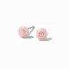 Clous d'oreilles roses design rose sculptée