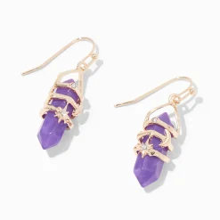 Clous d'oreilles strass mystiques 2,5 cm violets