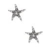 Clous d'oreilles étoile de mer avec strass en argent