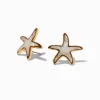 Clous d'oreilles étoile de mer blancs